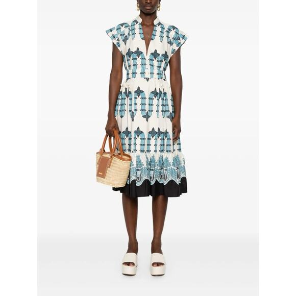 La DoubleJ Jackie midi dress Blue White Cotton XS - Picture 1 of 4